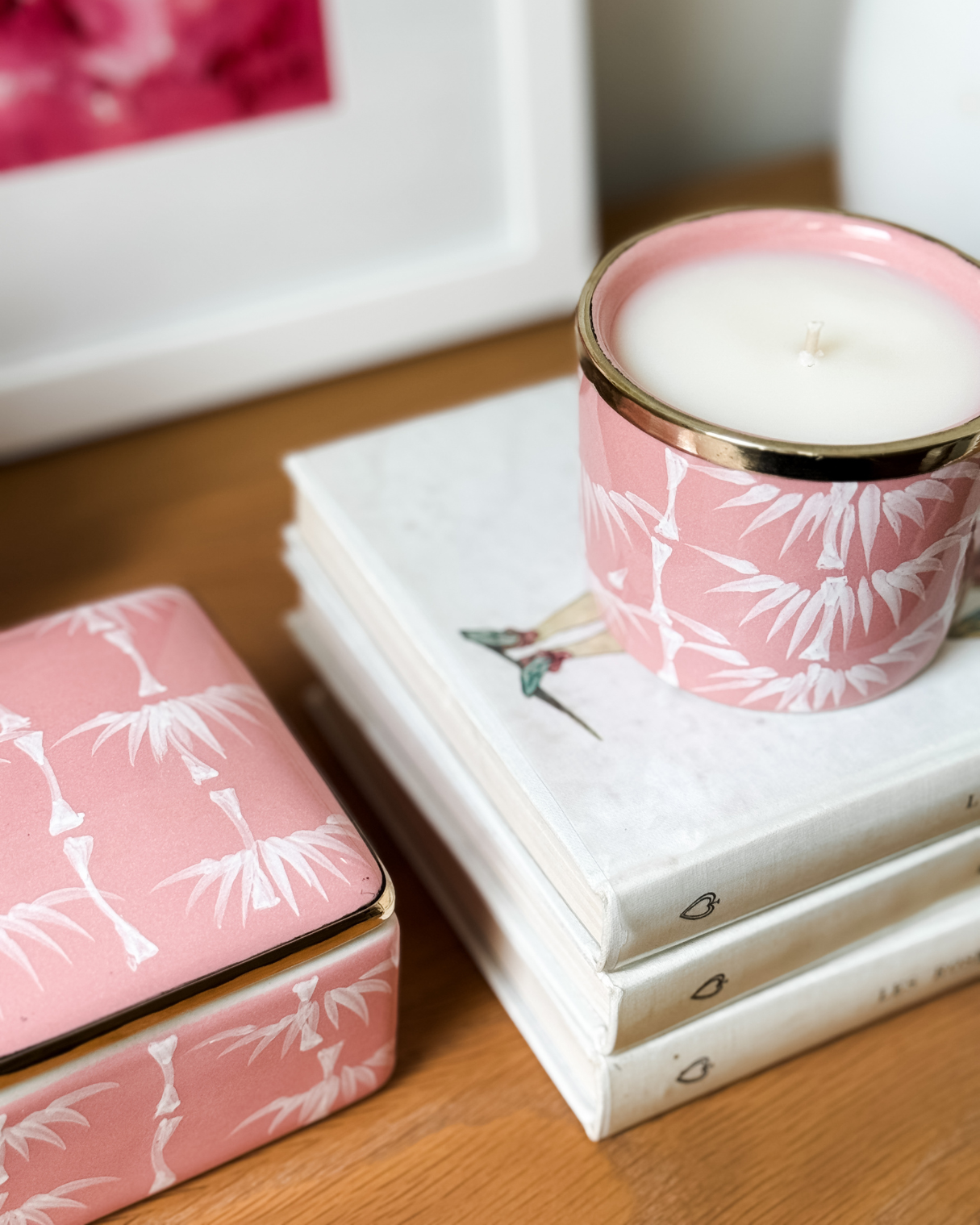 Pink Bamboo Strait Lights x Bowerbird Christmas Candle