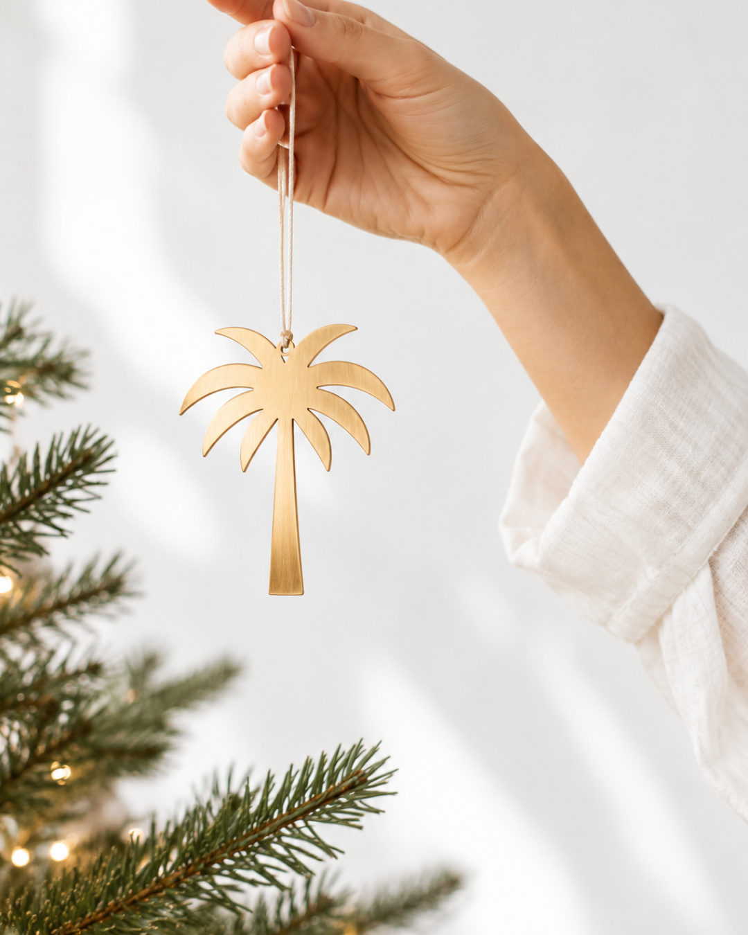 Brass Palm Tree Christmas Decoration