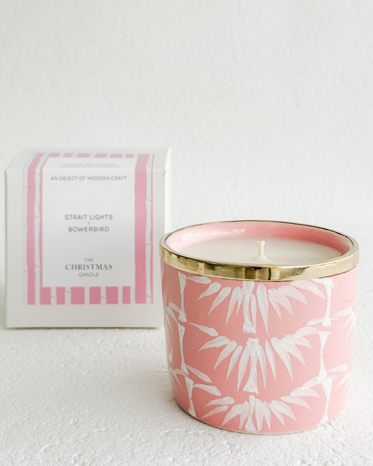 Pink Bamboo Strait Lights x Bowerbird Christmas Candle