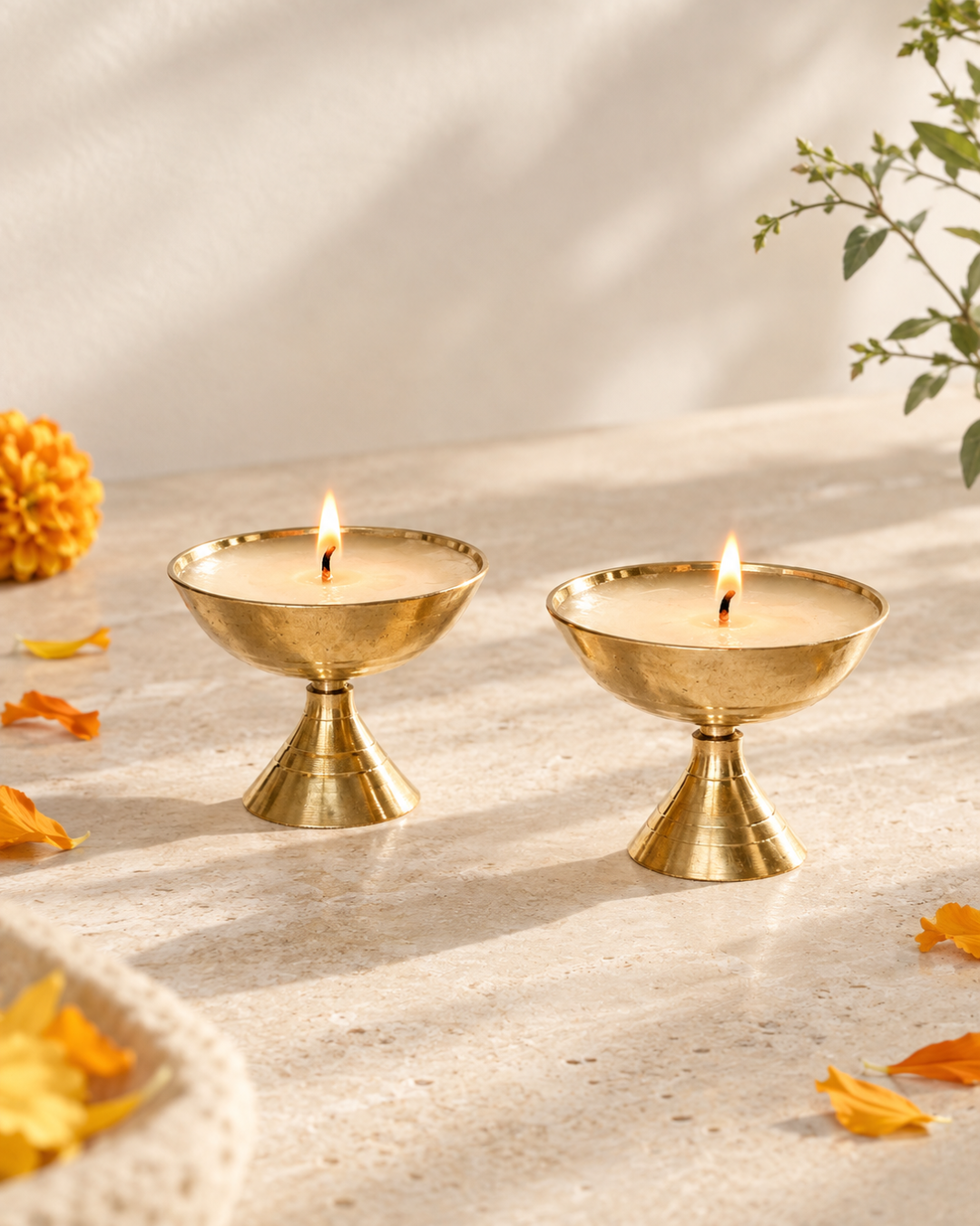 Brass Diya Pair