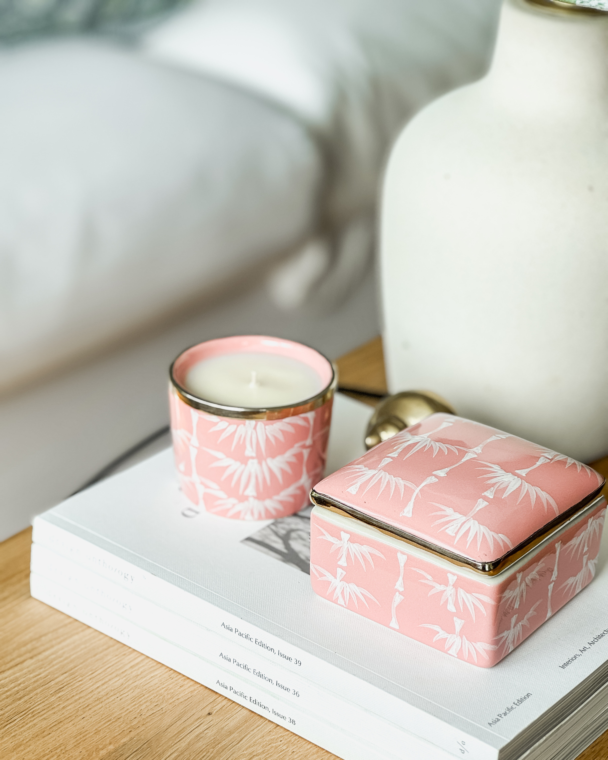 Pink Bamboo Trinket Box