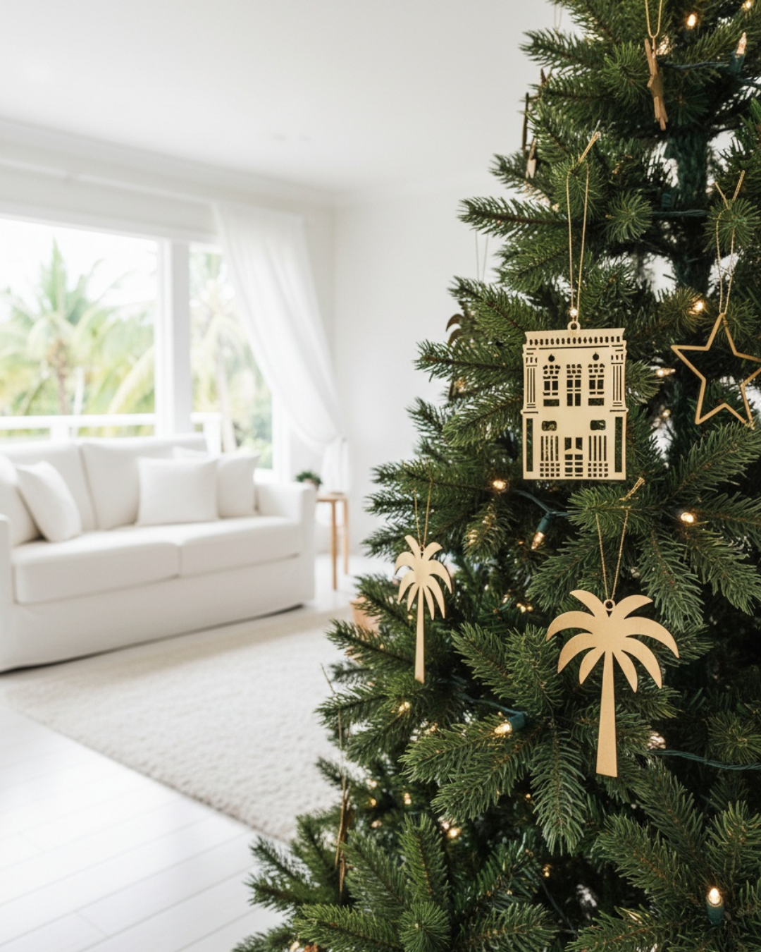 Brass Palm Tree Christmas Decoration