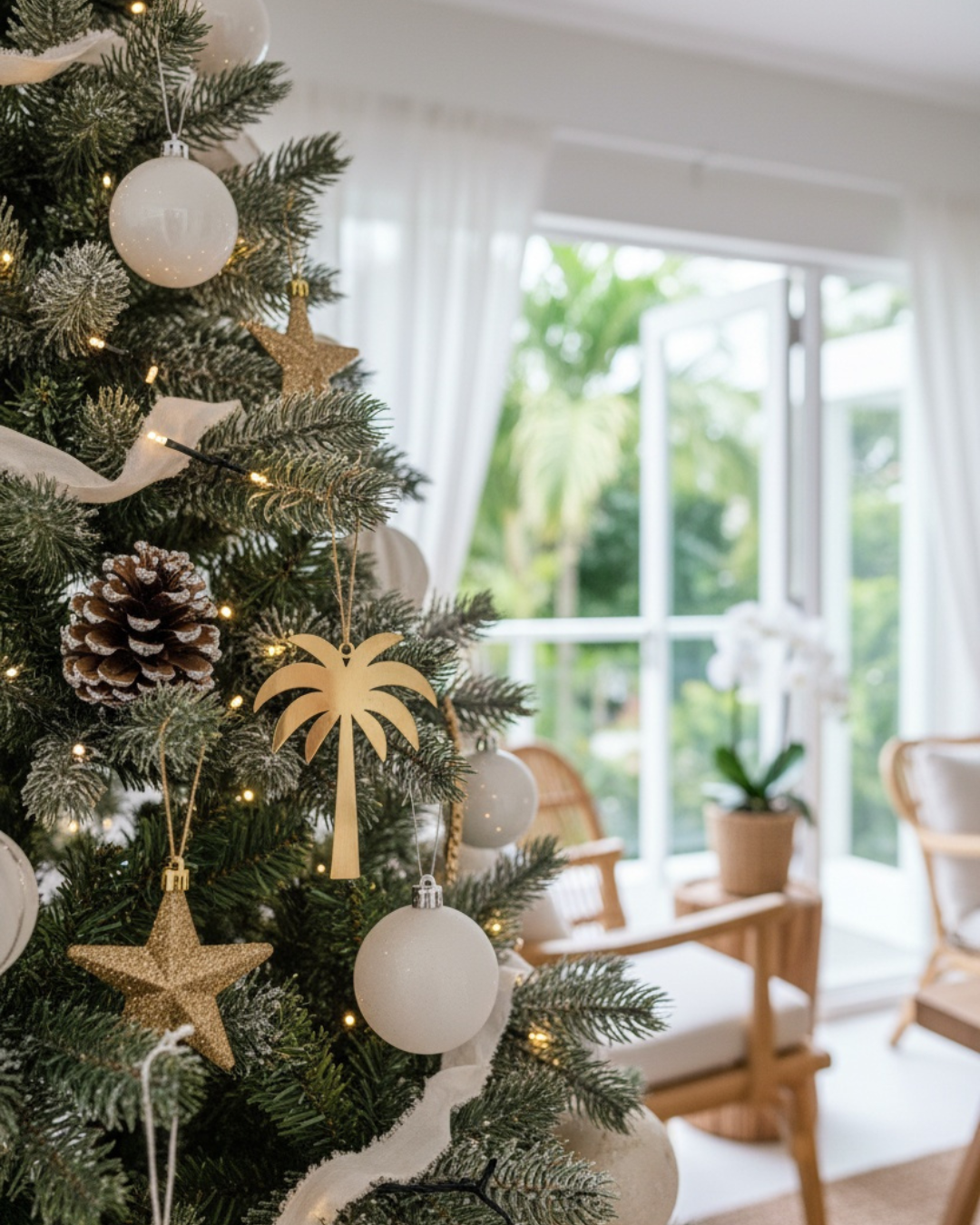 Brass Palm Tree Christmas Decoration
