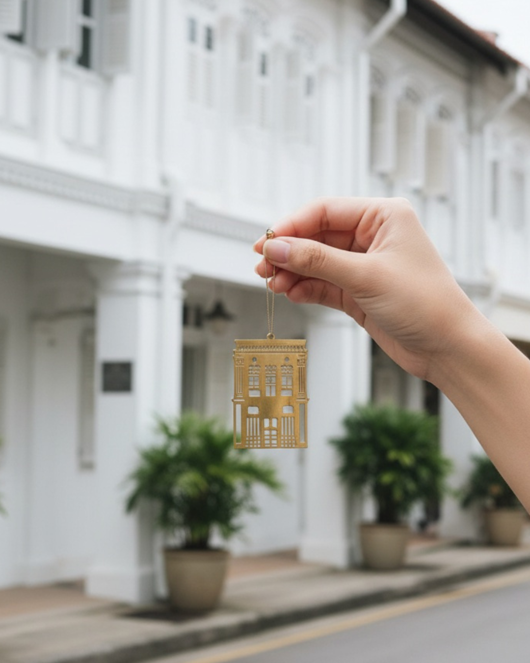 Brass Shophouse Christmas Decoration